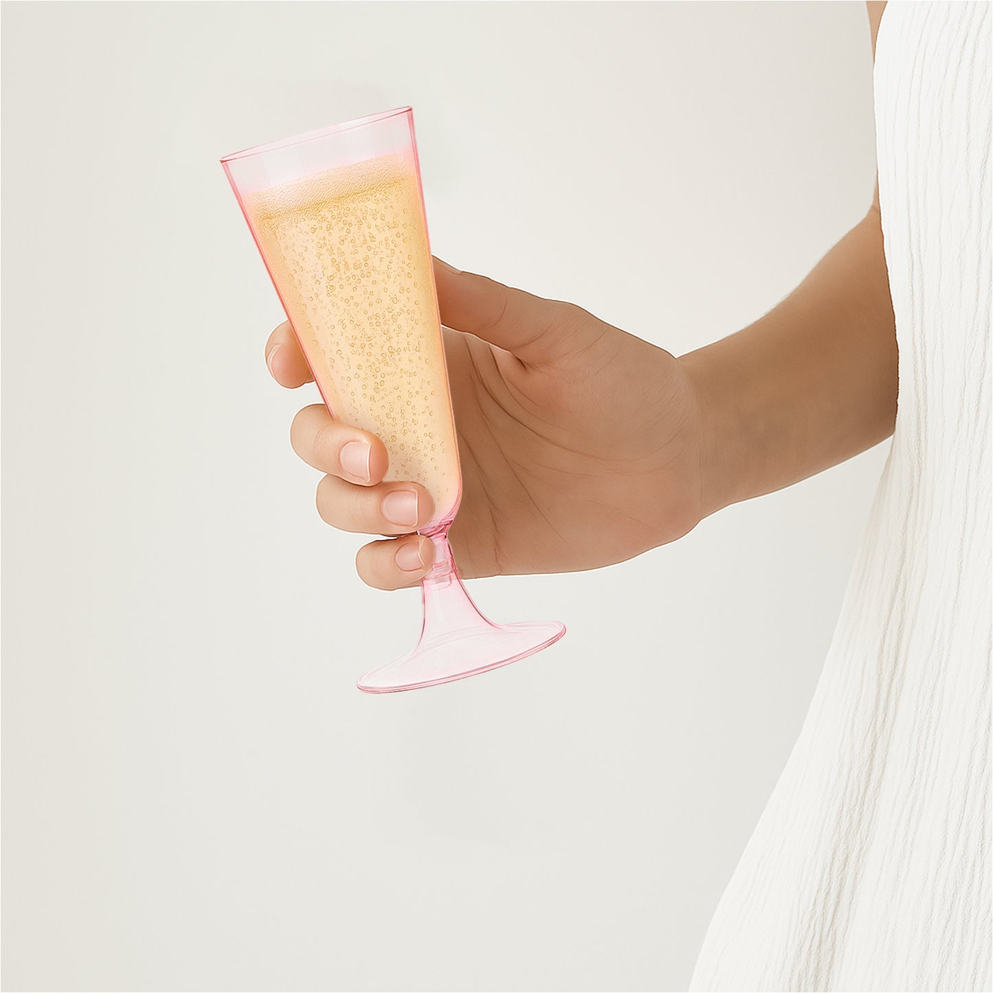 100 Pack Clear Plastic Champagne Flutes, 5 Oz Disposable Champagne Glasses, Unbreakable Acrylic Mimosa Glasses Wedding Cocktail Cups for Engagement Birthday Graduation Party Decorations Supplies